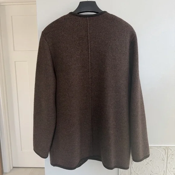 Geiger Brown 100% Wool Cardigan Coat Women's Size 44 US 12-14 Made in Austria